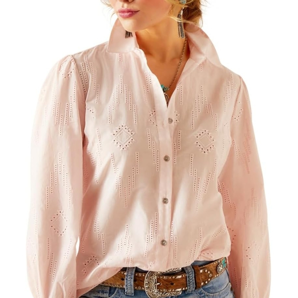 Ariat Women's Soft Pink Button Down Shirt